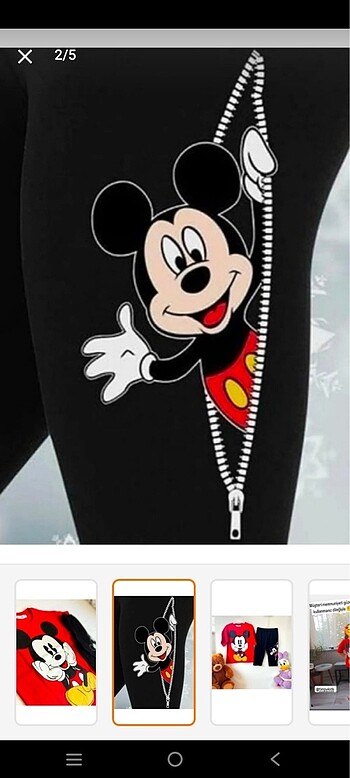 5 Yaş Beden Mickey mouse baskılı 2li takım
