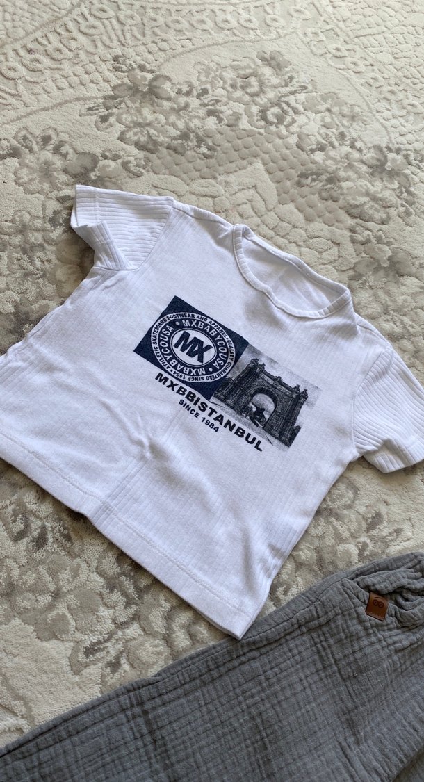 Baskılı Beyaz Çocuk T-shirt - Görsel 2