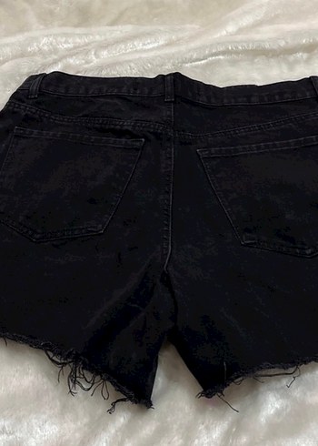 Siyah Salaş Mini Denim Şort - Görsel 2