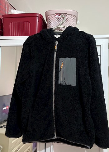 Siyah Fermuarlı Peluş Ceket - Görsel 2