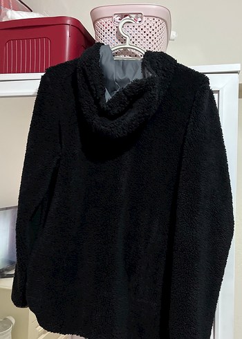 Siyah Fermuarlı Peluş Ceket - Görsel 3