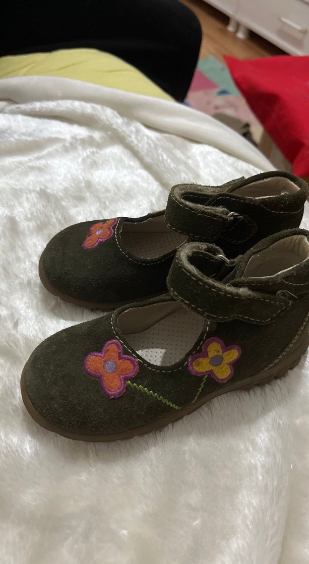 Kız Çocuk Hakiki Süet Nakışlı Ayakkabı - Görsel 3