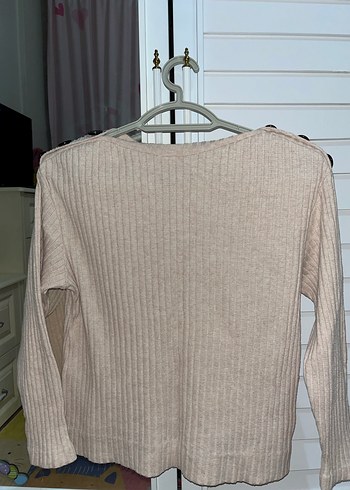 Pembe Fitilli Uzun Kollu Kız Çocuk Triko - Görsel 2