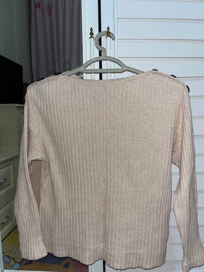 Pembe Fitilli Uzun Kollu Kız Çocuk Triko - Görsel 2