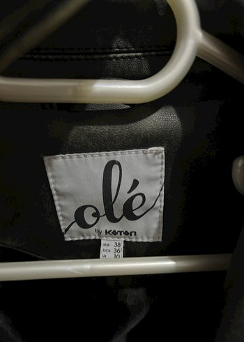 Deri Görünümlü Kemerli Biker Ceket - Görsel 5