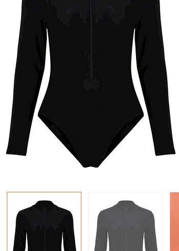Siyah Uzun Kollu Fitted Goth yüzücü mayosu