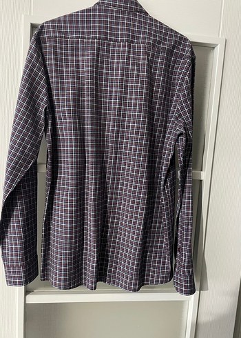 Bordo Kareli Uzun Kollu Erkek Gömlek - Görsel 2