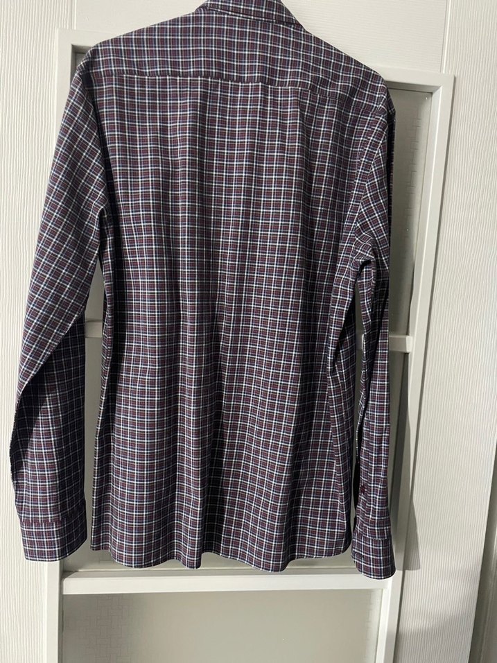 Bordo Kareli Uzun Kollu Erkek Gömlek - Görsel 2