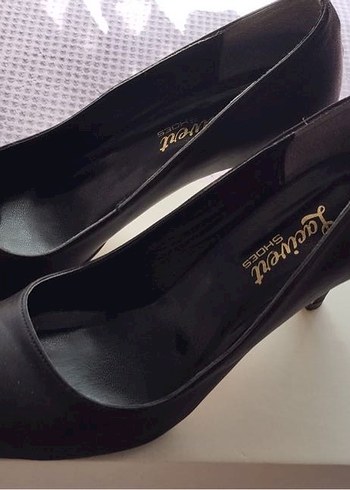 Siyah Stiletto Saten Kadın Ayakkabı - Görsel 2