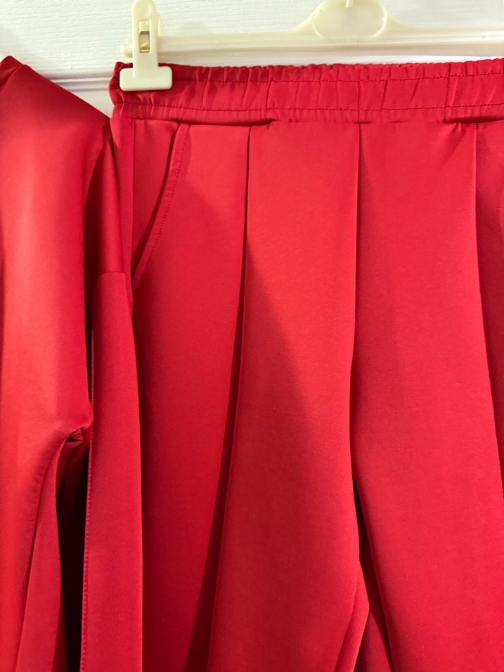 Kırmızı Kadın scuba Eşofman Takımı - Görsel 2