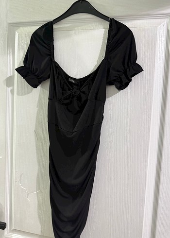 Siyah Fırfırlı Mini Gotik Elbise - Görsel 2