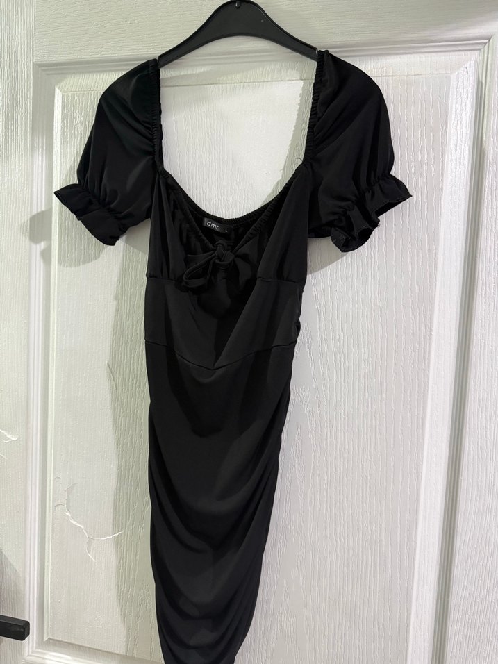 Siyah Fırfırlı Mini Gotik Elbise - Görsel 2