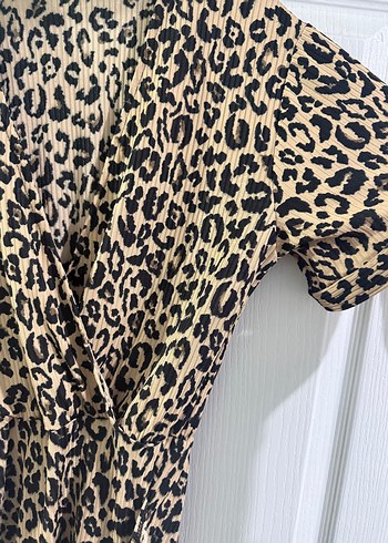Leopar Desenli Midi Kadın Elbise - Görsel 2