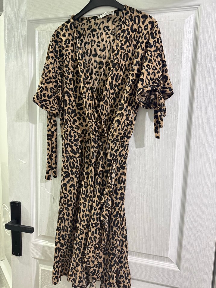 Leopar Desenli Midi Kadın Elbise - Görsel 3