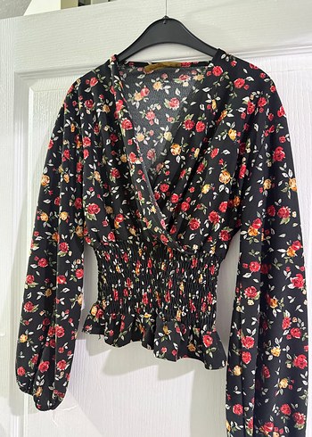 Çiçek Desenli Bohem Kadın Bluz - Görsel 2