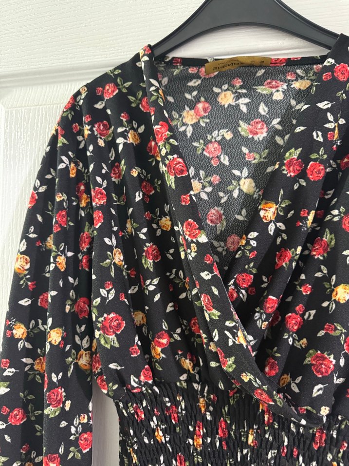 Çiçek Desenli Bohem Kadın Bluz - Görsel 3