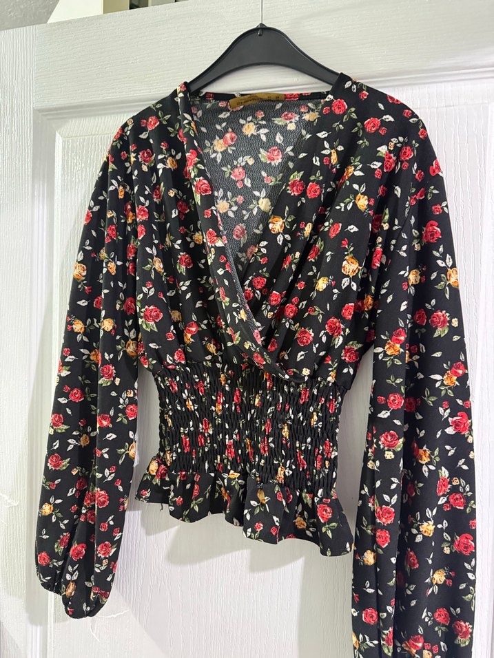 Çiçek Desenli Bohem Kadın Bluz - Görsel 2