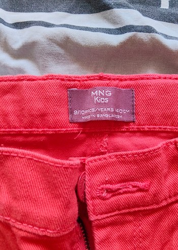 9 Yaş Beden Düğmeli Pembe Kiz Cocuk Pantolon
