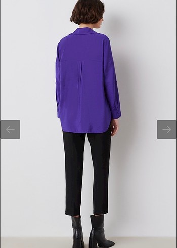 İpekyol mor gömlek bluz - Görsel 3