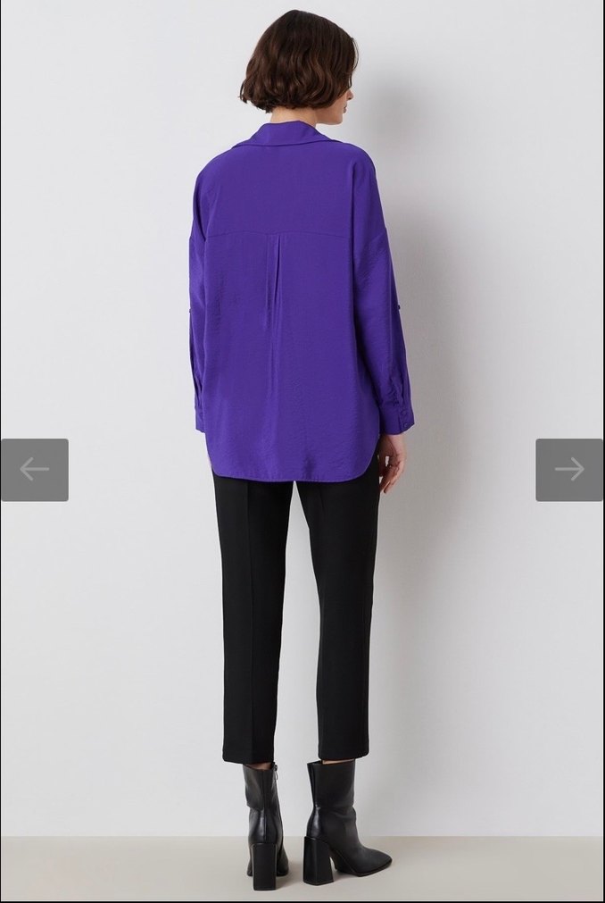 İpekyol mor gömlek bluz - Görsel 3
