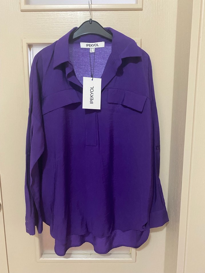 İpekyol mor gömlek bluz - Görsel 4