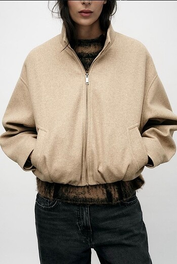 l Beden camel Renk Zara yumuşak bomber ceket