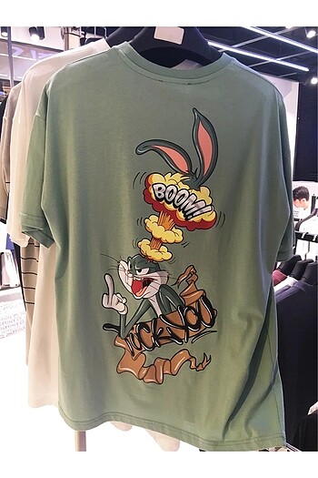 jaceyjace Bad Bugs Bunny Sırt Baskılı Oversize (bol Kalıp) Unise
