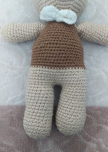 Kahverengi ve Gri Örgü Peluş Oyuncak - Görsel 3