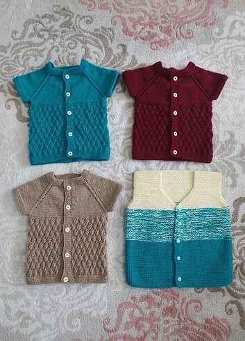 Bebek Örgü Kazak Yelek Hırka  - Görsel 6