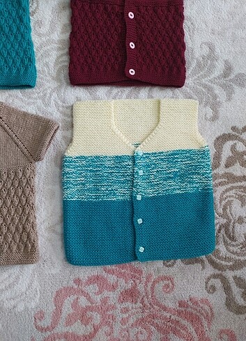 Bebek Örgü Kazak Yelek Hırka  - Görsel 8