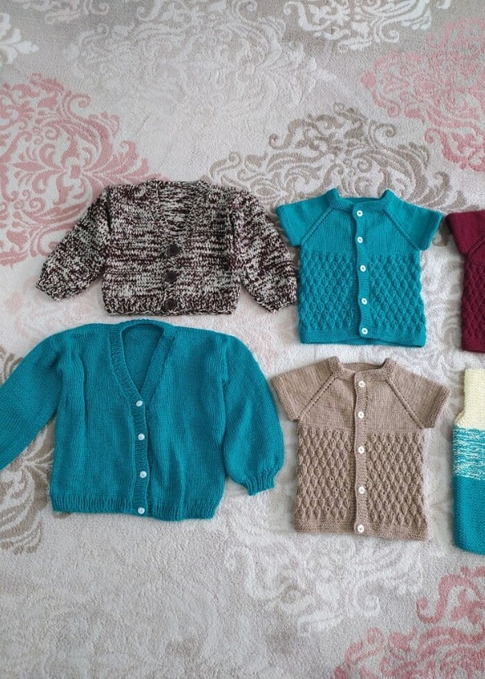 Bebek Örgü Kazak Yelek Hırka  - Görsel 3