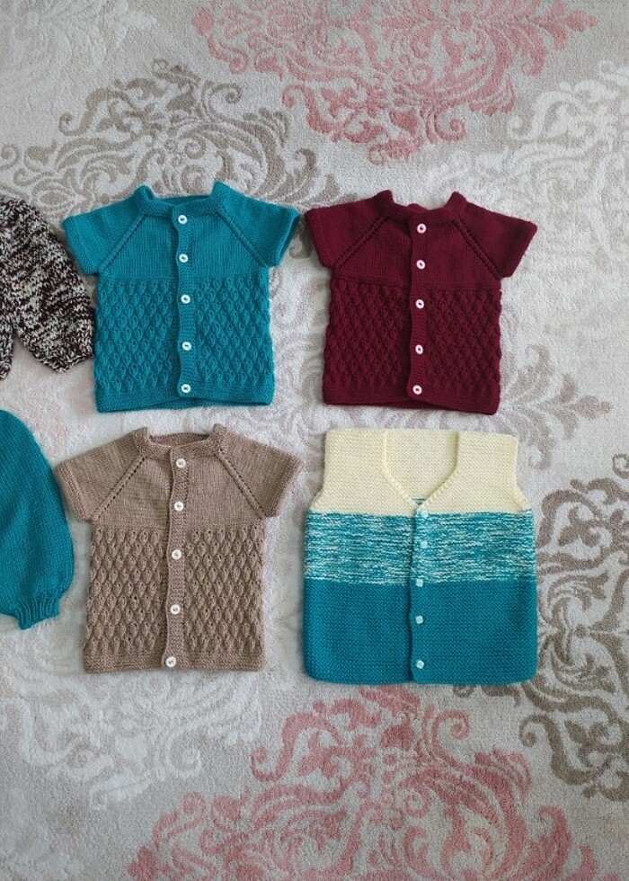 Bebek Örgü Kazak Yelek Hırka  - Görsel 4