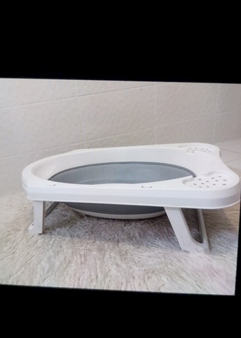 Beyaz Gri Bebek Banyo kuveti ve boncuk filesi - Görsel 3