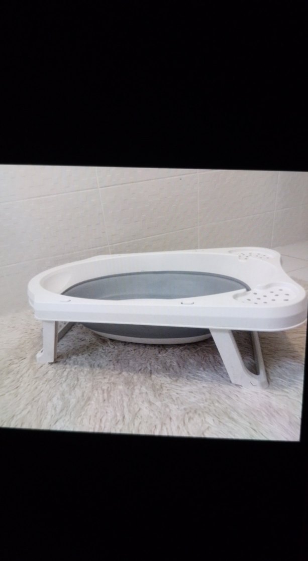 Beyaz Gri Bebek Banyo kuveti ve boncuk filesi - Görsel 3