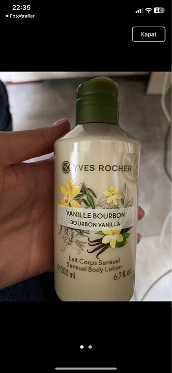 Yves rocher vanilyalı vücut sütü