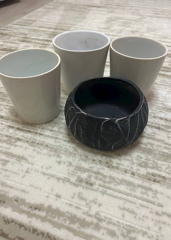 Beyaz ve Gri Seramik Vazo Seti - Görsel 4