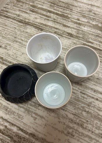 Beyaz ve Gri Seramik Vazo Seti - Görsel 2