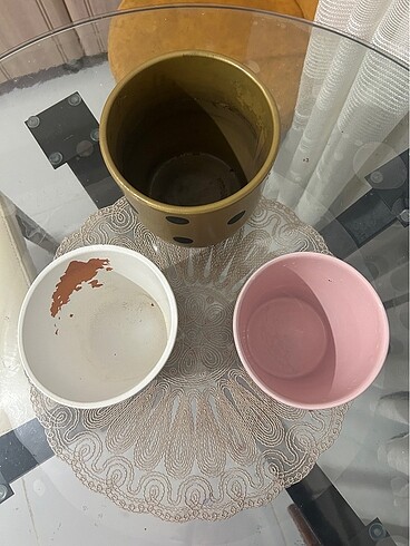  Beden çeşitli Renk 3 adet saksı