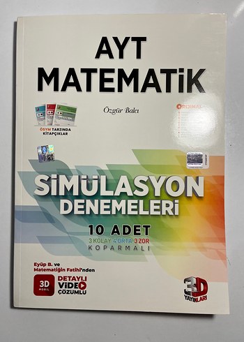 3D yayınları ayt matematik deneme