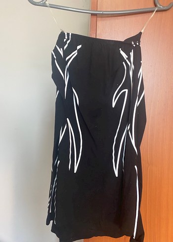 Baskılı Siyah mini elbise - Görsel 2