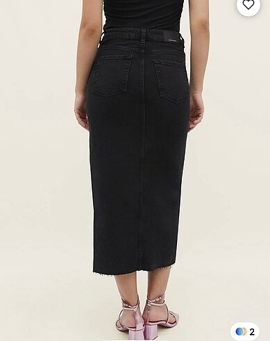 Stradivarius STRADİVARİUS Uzun Denim Ön Yırtmaçlı Comfort Etek