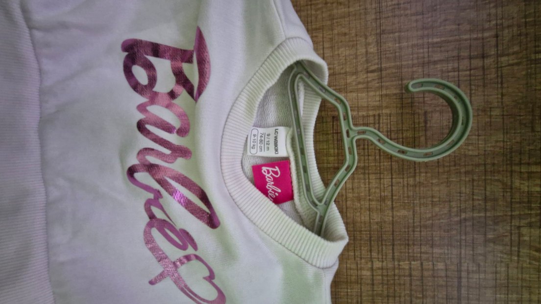 Pembe Barbie Baskılı Uzun Kollu Kız Elbisesi - Görsel 2