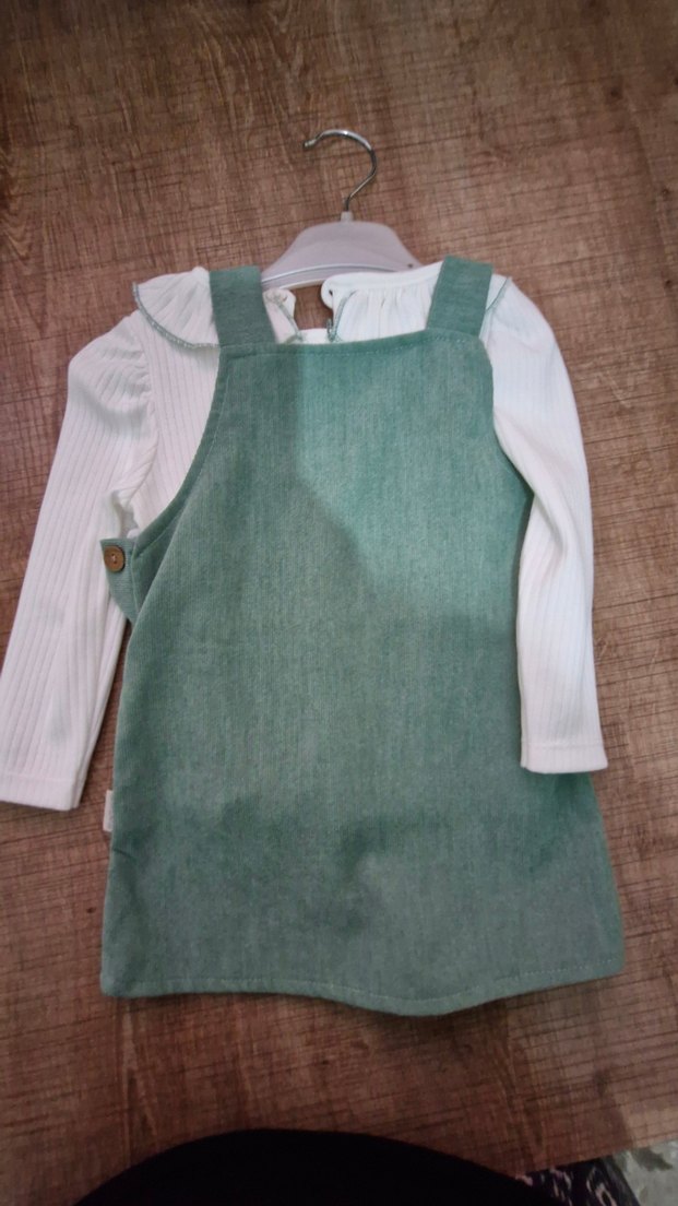 Kız Çocuk Örgü Elbise Nakışlı - Görsel 3