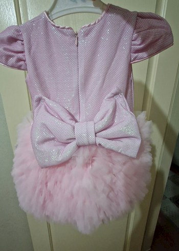 Pembe Kız Çocuk Fırfırlı Elbise - Görsel 3