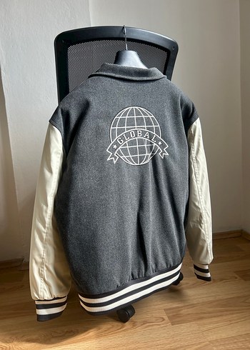 Gri Baskılı Erkek Street Wear Ceket - Görsel 3