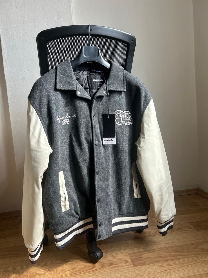 Gri Baskılı Erkek Street Wear Ceket - Görsel 2