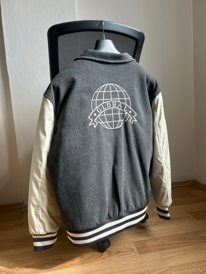 Gri Baskılı Erkek Street Wear Ceket - Görsel 3