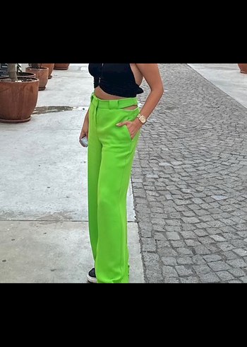 36 Beden yeşil Renk İpekyol Yeşil Kadın Kumaş Pantolon