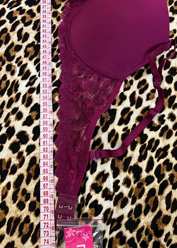 Miorre 90 Beden Mürdüm Rengi Dantel Detaylı Sütyen Takımı - Görsel 6