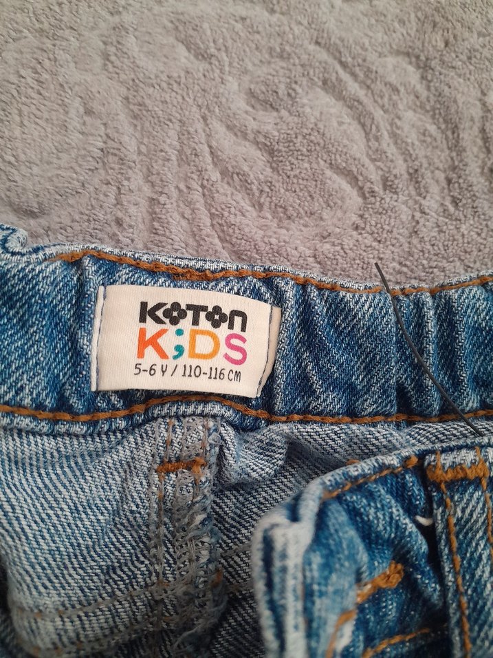 Gri Fiyonklu Mavi Kız Denim Şort - Görsel 2
